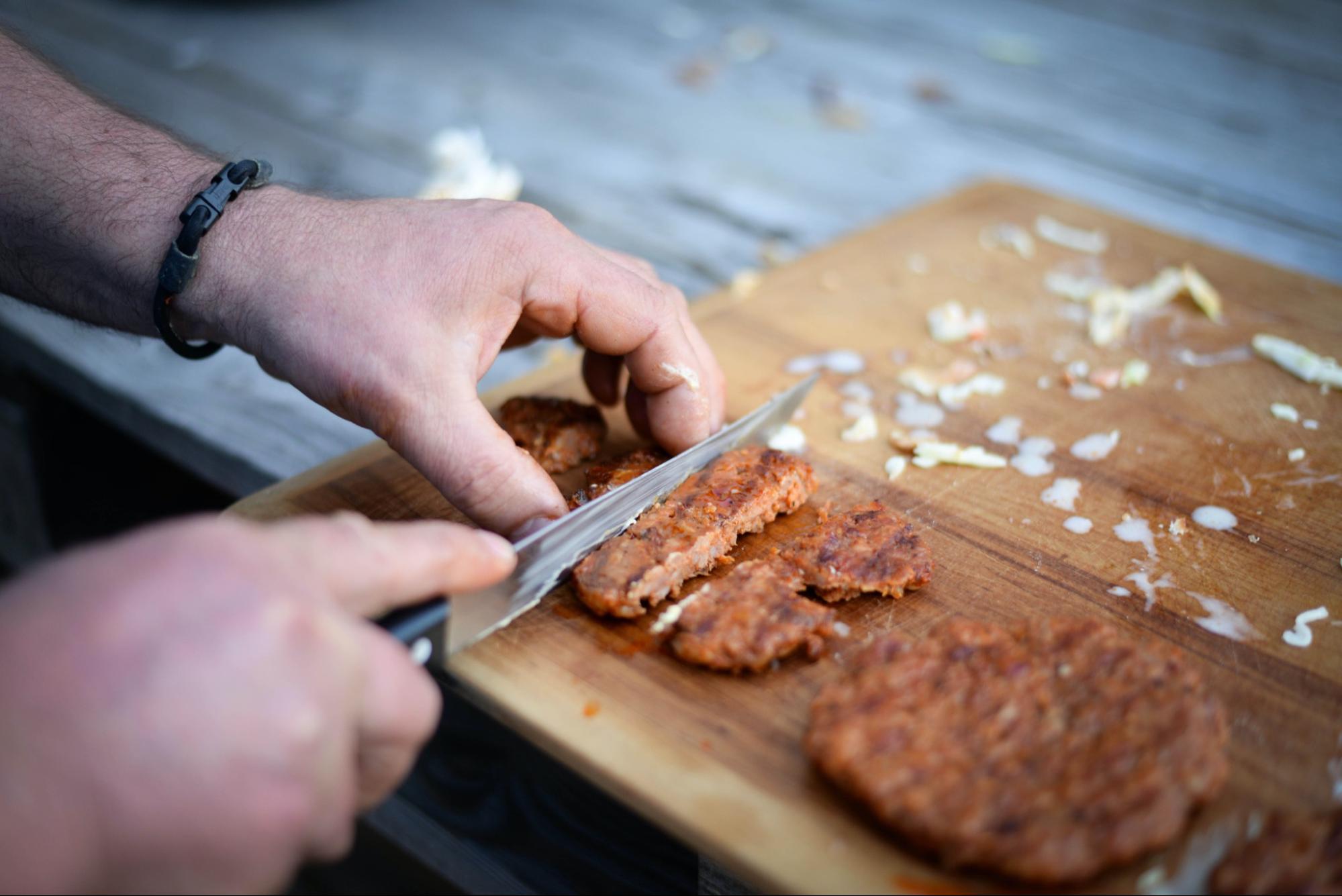 cutting meat