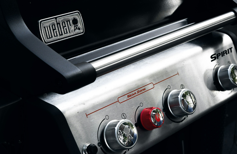 A close up of a Weber Premium Gas BBQ.