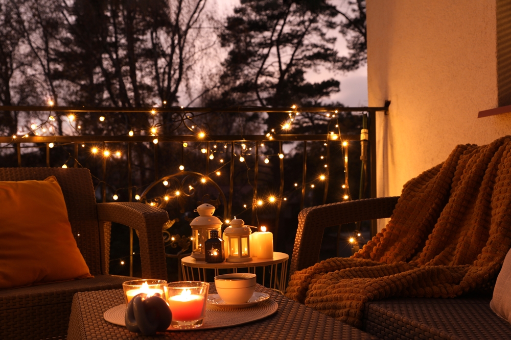 A cosy outdoor entertaining area in Autumn. 