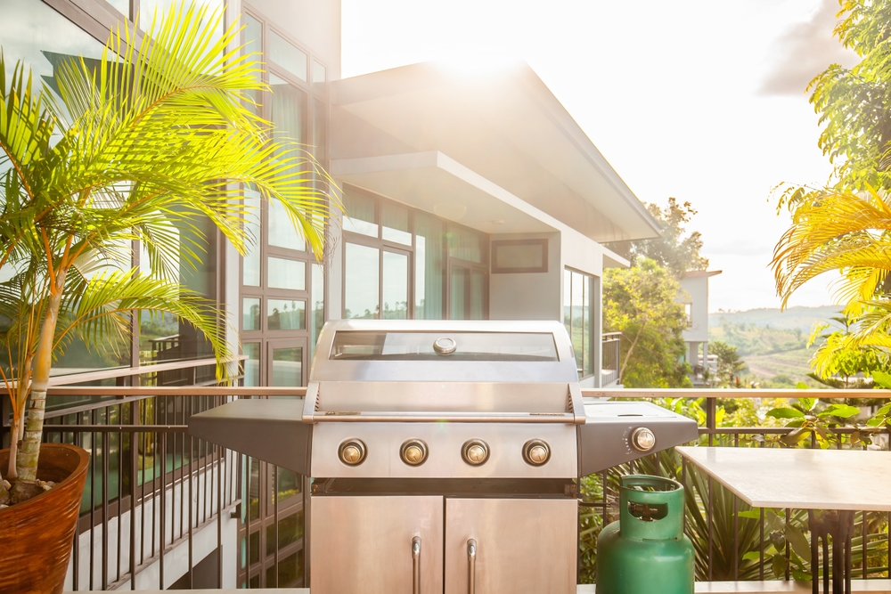 A BBQ outside in direct Australian sun.