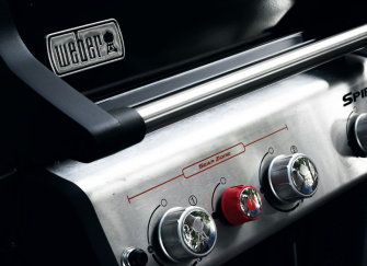 A close up of a Weber Premium Gas BBQ.